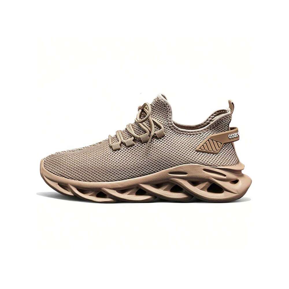 Breathable Men S Mesh Casual Sneakers Comfortable Anti Slip Lace Up Outdoor Sports Training Fashionable Walking Shoes Brown Ddmysaturn