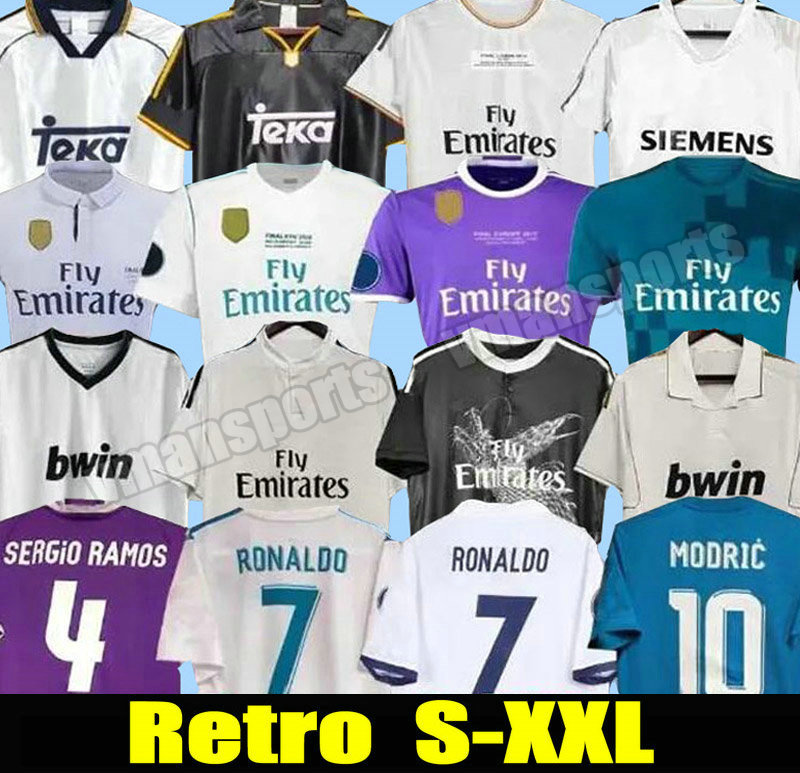 Retro Soccer Jersey long sleeve Football shirts GUTI SEEDORF CARLOS 12 13 14 15 16 17 RONALDO ZIDANE RAUL 00 01 02 03 04 05 06 07 finals KAKA 99