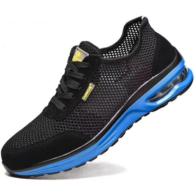 Summer work shoes with protective safety shoes mens breathable safety shoes lightweight work shoelaces steel toe work shoes 240606