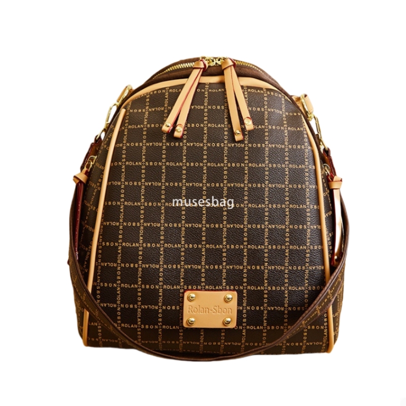 High quality women's PU large capacity leisure multifunctional backpack versatile fashion backpack retro simple one shoulder high-end temperament