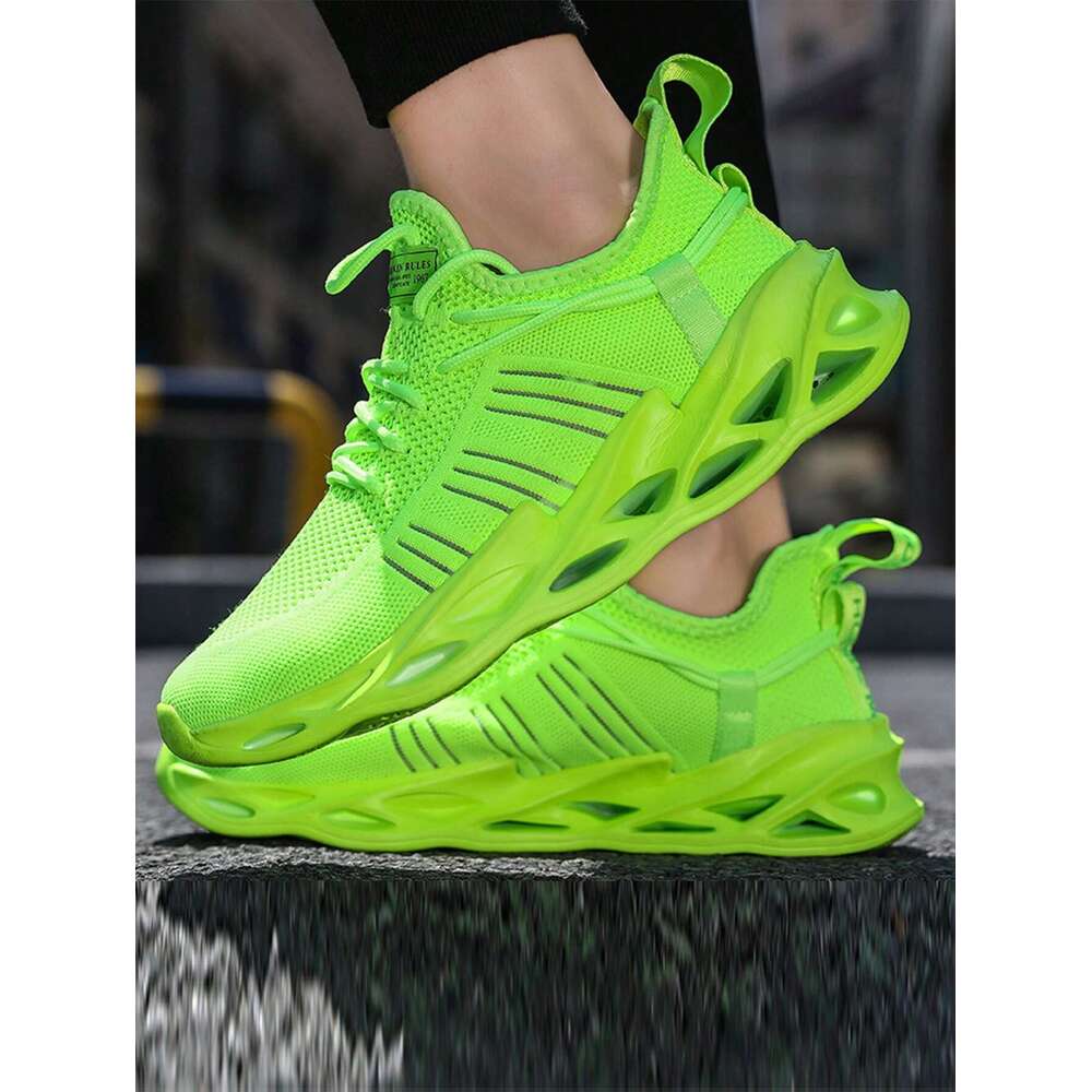 Men's Fashionable Lace-Up Thick-Soled Comfortable, Breathable, Shock-Absorbing Wear-Resistant Casual Sneakers, Suitable For Indoor Fiess And Outd