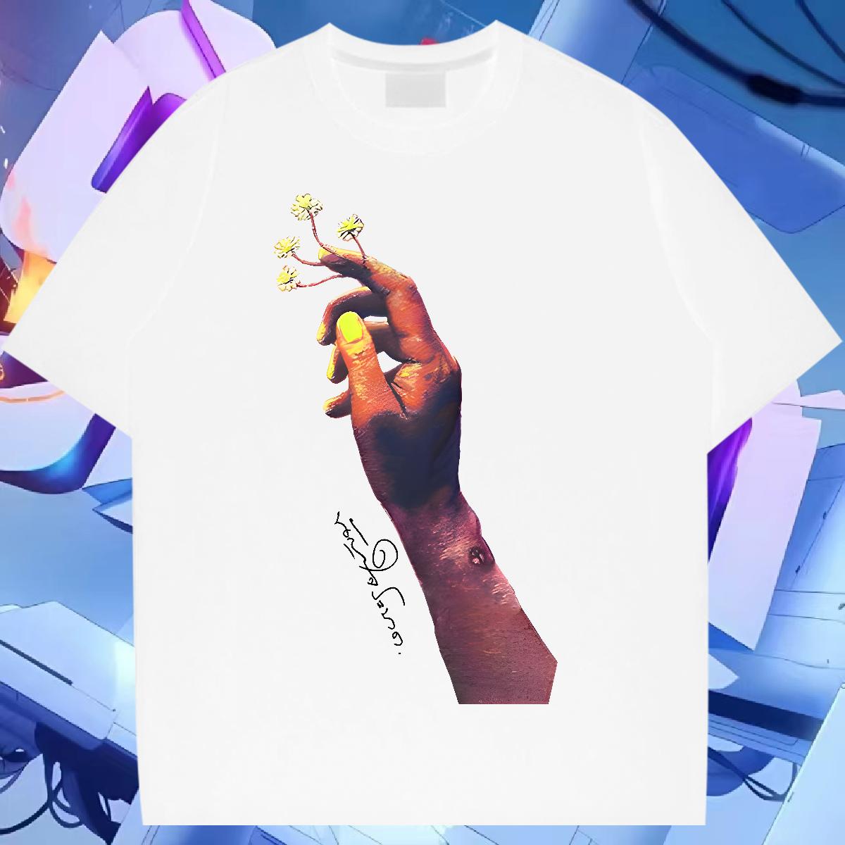 Loose T-Shirts for Men Hip Hop Street Cotton O Neck Short Sleeves Tshirts Custom Cartoon Printing S-3XL Tops