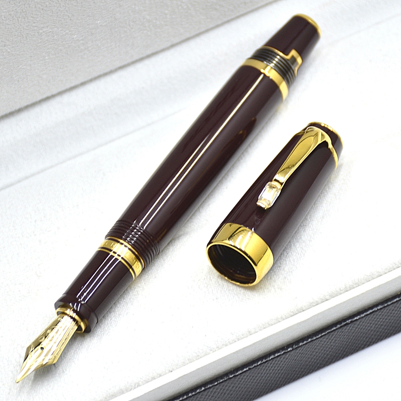 wholesale Top Bohemies 14K Retractable Nib Classics Fountain Pen 11cm Portable Short Travel Office Writing Ink Pens With Gem And Serial Number