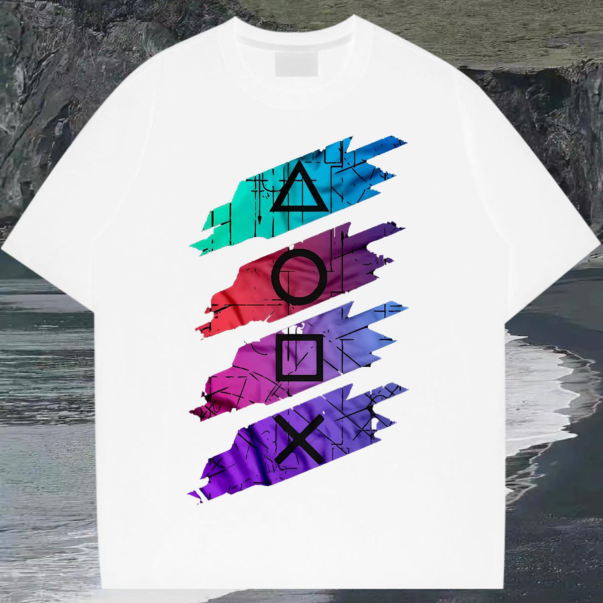 Loose Tshirts Round Neck Short Sleeve Anime Printing Street Men T Shirts White Plus Size Stylist Top Tees