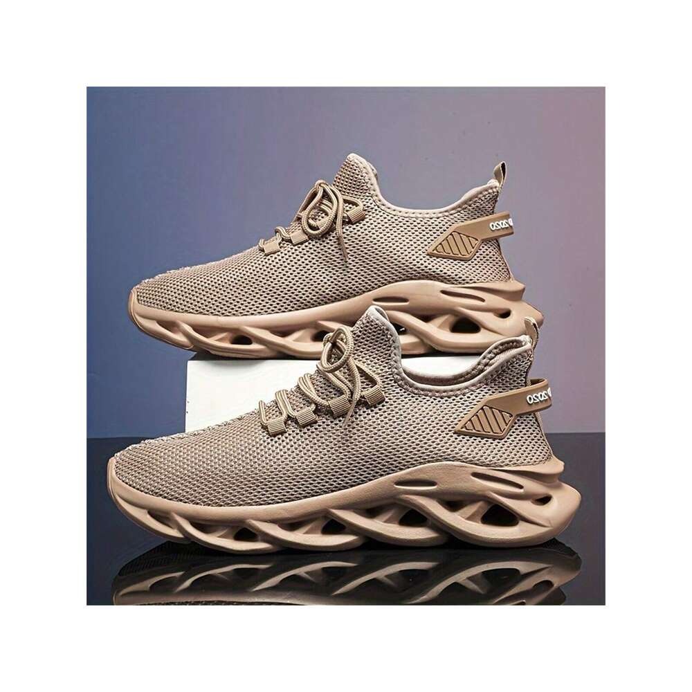 Ddmyoutdoor Men S Breathable Mesh Casual Sneakers Comfortable Anti Slip Lace Up Outdoor Sports Training Fashionable Walking Shoes Brown