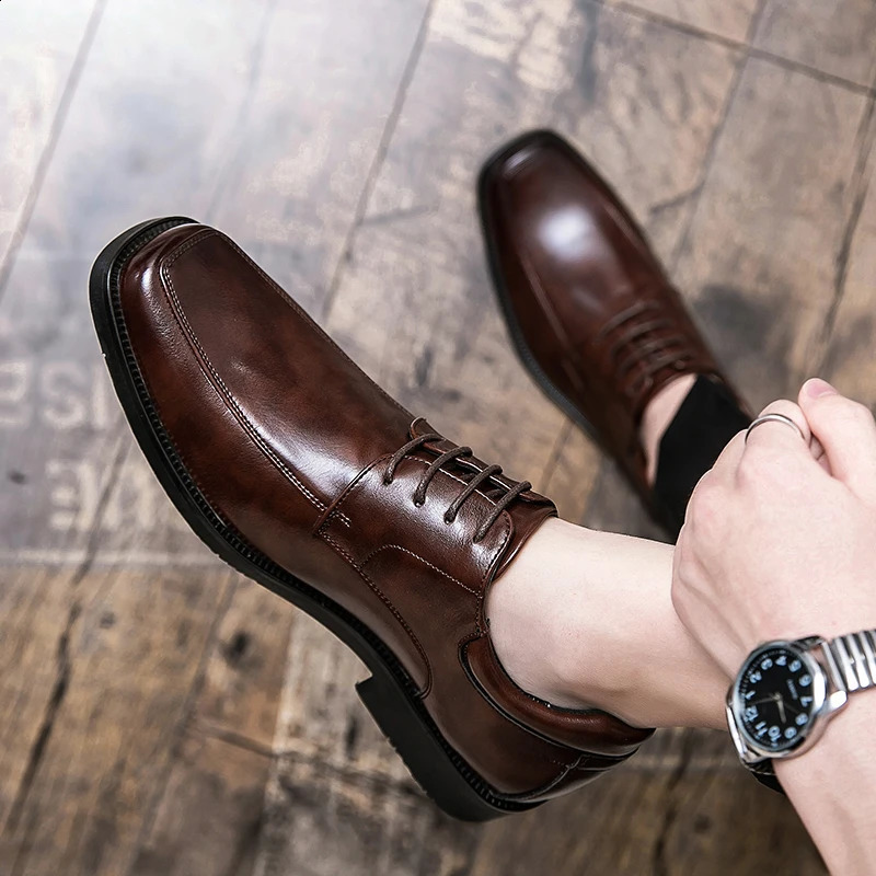Mens Dress Shoes Genuine Leather Shoes for Men Social Shoe Male Original Leather Mens Sneakers Man Trend Loafers Slip 250805