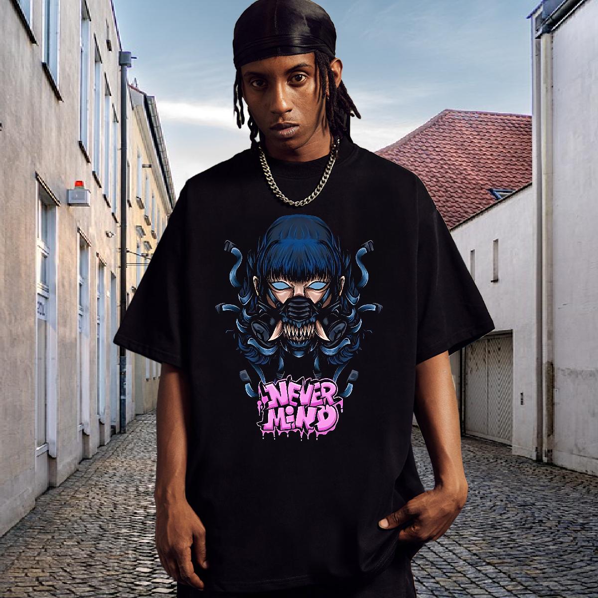 Brand T-Shirts for Men High Street Hip Hop Crew Neck Cotton Breathable Mens Tshirts 2024 DIY DIY Printed Tops Shirt