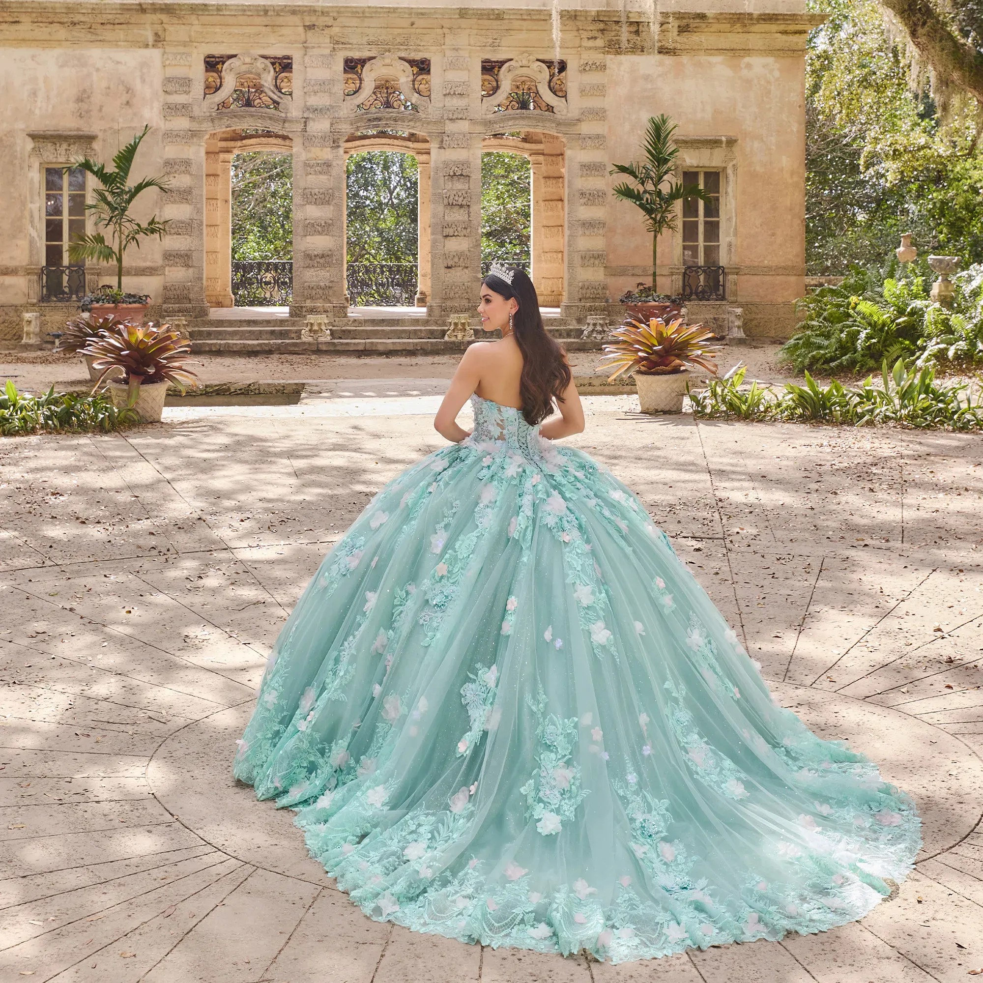 Mint Green Mexican Quinceanera Dresses Ball Gown Sweetheart Tulle Appliques Puffy Charro Sweet 16 Dresses 15 Anos