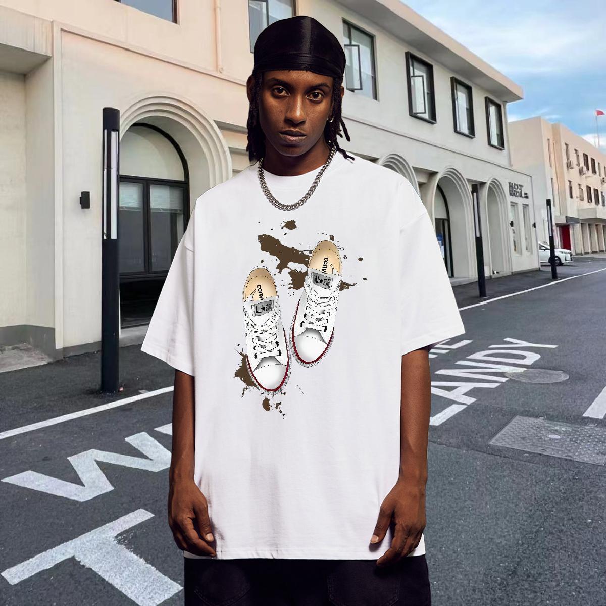 Fashion Designer T-Shirts for Men DIY Printed Men Tops Tees Daily Wear 180g Cotton Popular Tshirts