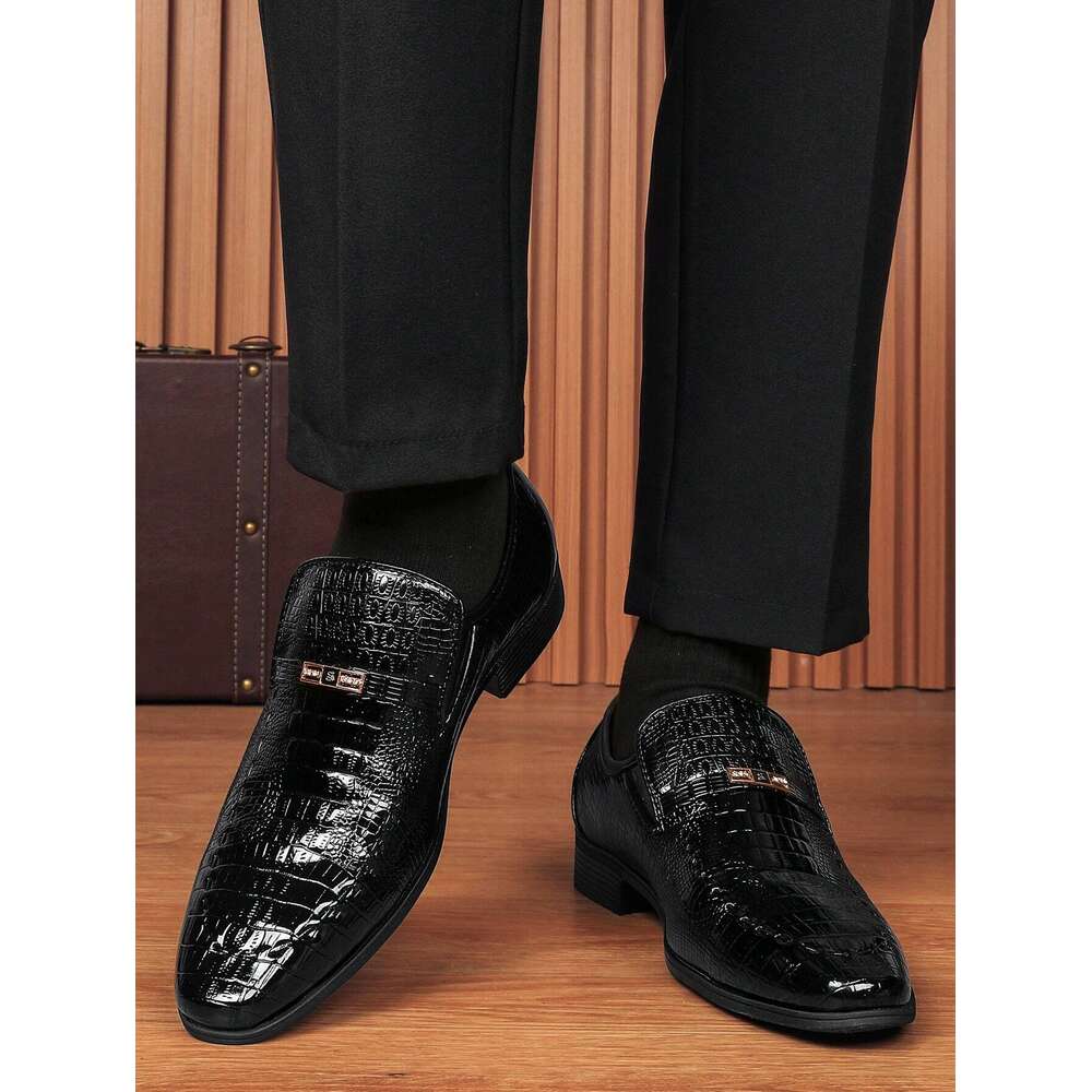 Crocodile Emed Men Shoes Business Black Dress Loafers For Work Ddmysaturn
