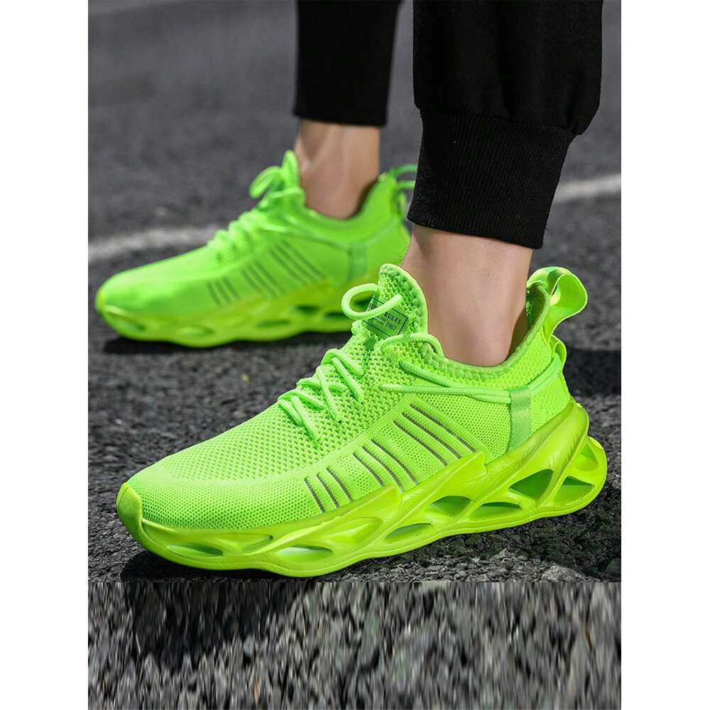Men's Fashionable Lace-Up Thick-Soled Comfortable, Breathable, Shock-Absorbing Wear-Resistant Casual Sneakers, Suitable For Indoor Fiess And Outd