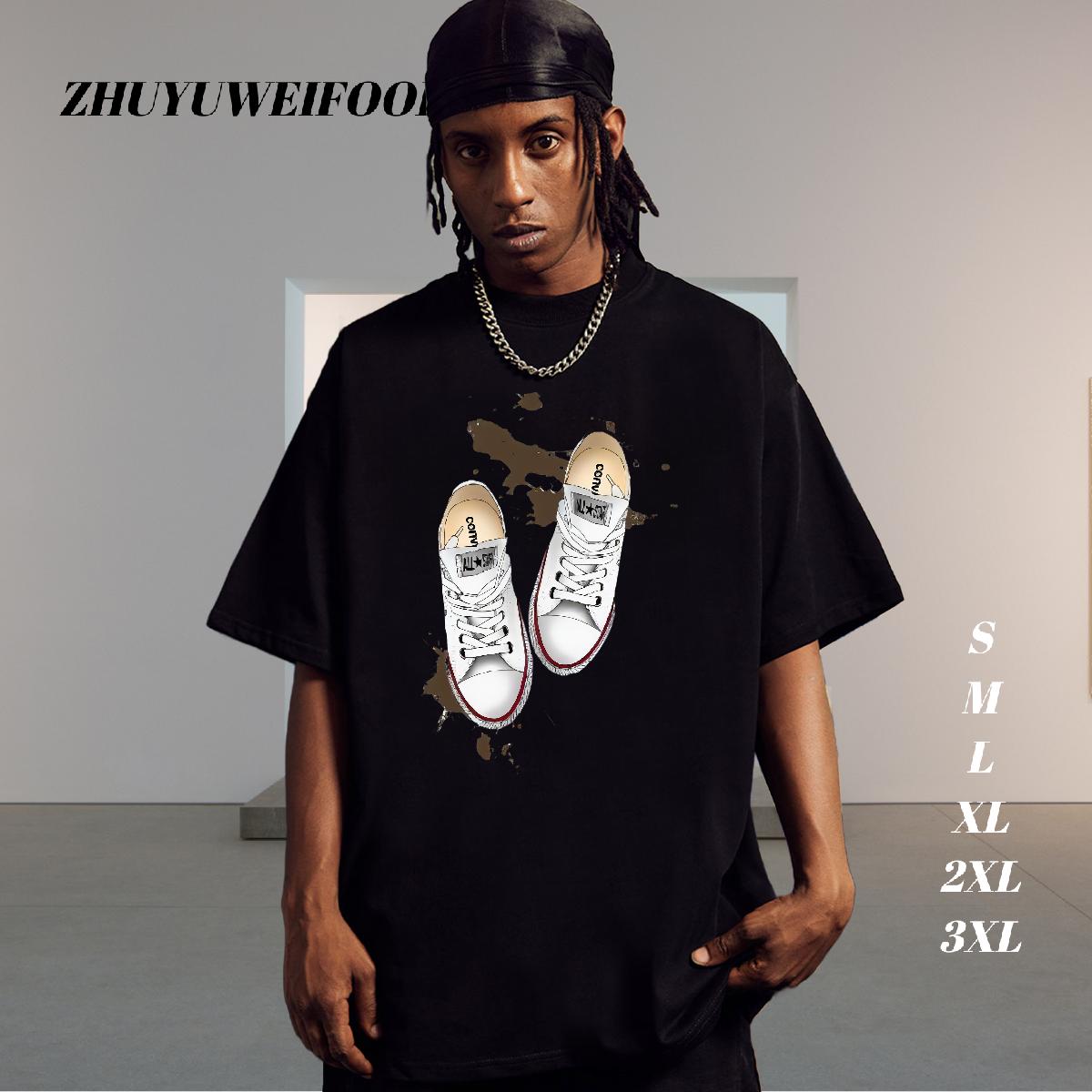 Soft Men Tshirts Cotton Breathable Soft Anime Printing Street T-Shirts for Men White Plus Size 2024 Summer Wear