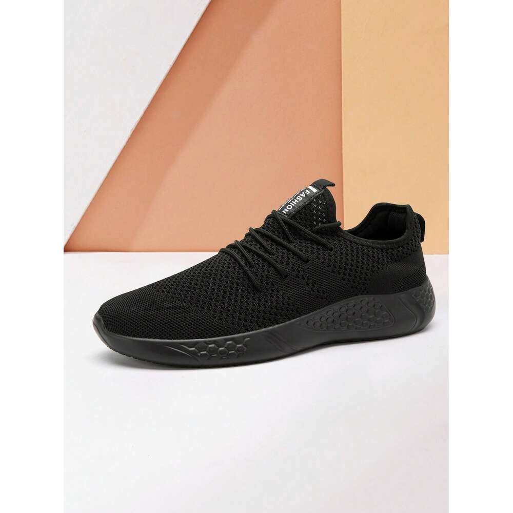 S Fashion Men Mesh Flat Lightweight And Breathable Casual Sneakers Formal Business Outdoor Walking Shoes Black Ddmysaturn