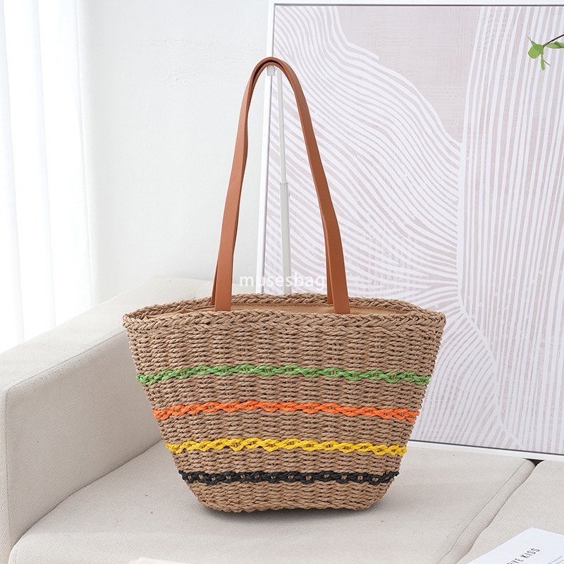 High quality women's fashion classic retro lazy fresh sweet travel new fashion large capacity straw woven bag summer versatile vacation beach tot