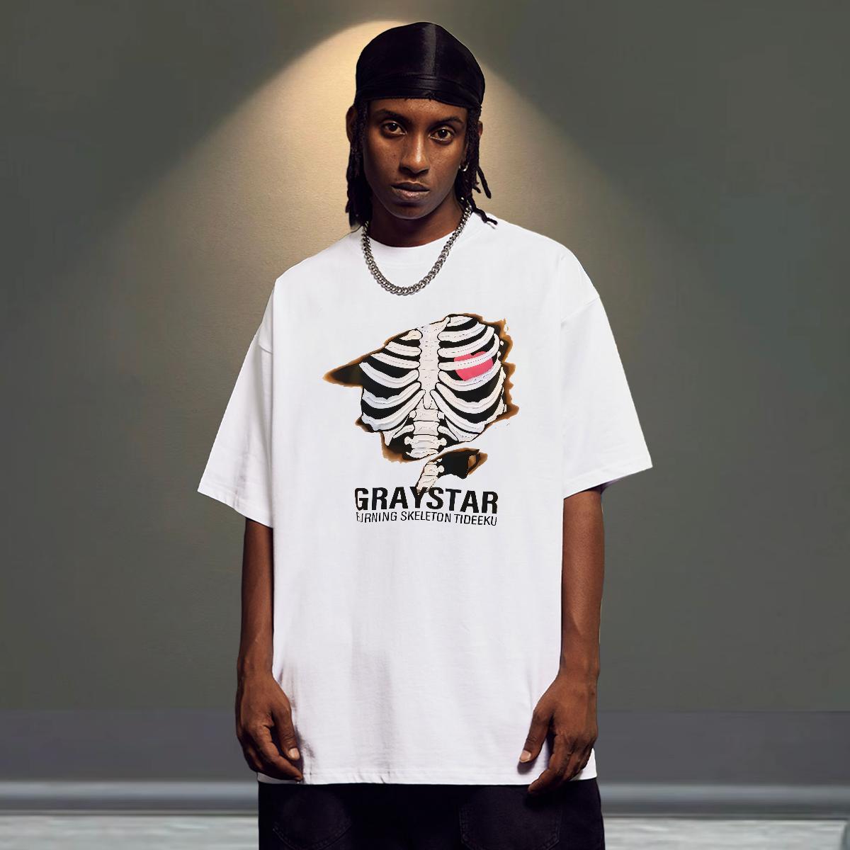 Classic Casual T shirt DIY Printed Street wear Hip Hop Tshirts Cotton O Neck Short Sleeves Loose Fit