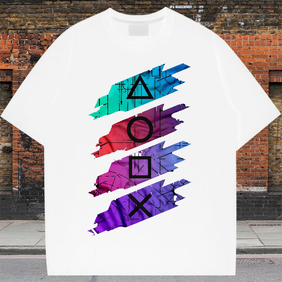 Fashion New T Shirt For Man DIY Printed Hip Hop Street Tshirts Breathable Crew Neck Cotton Brand