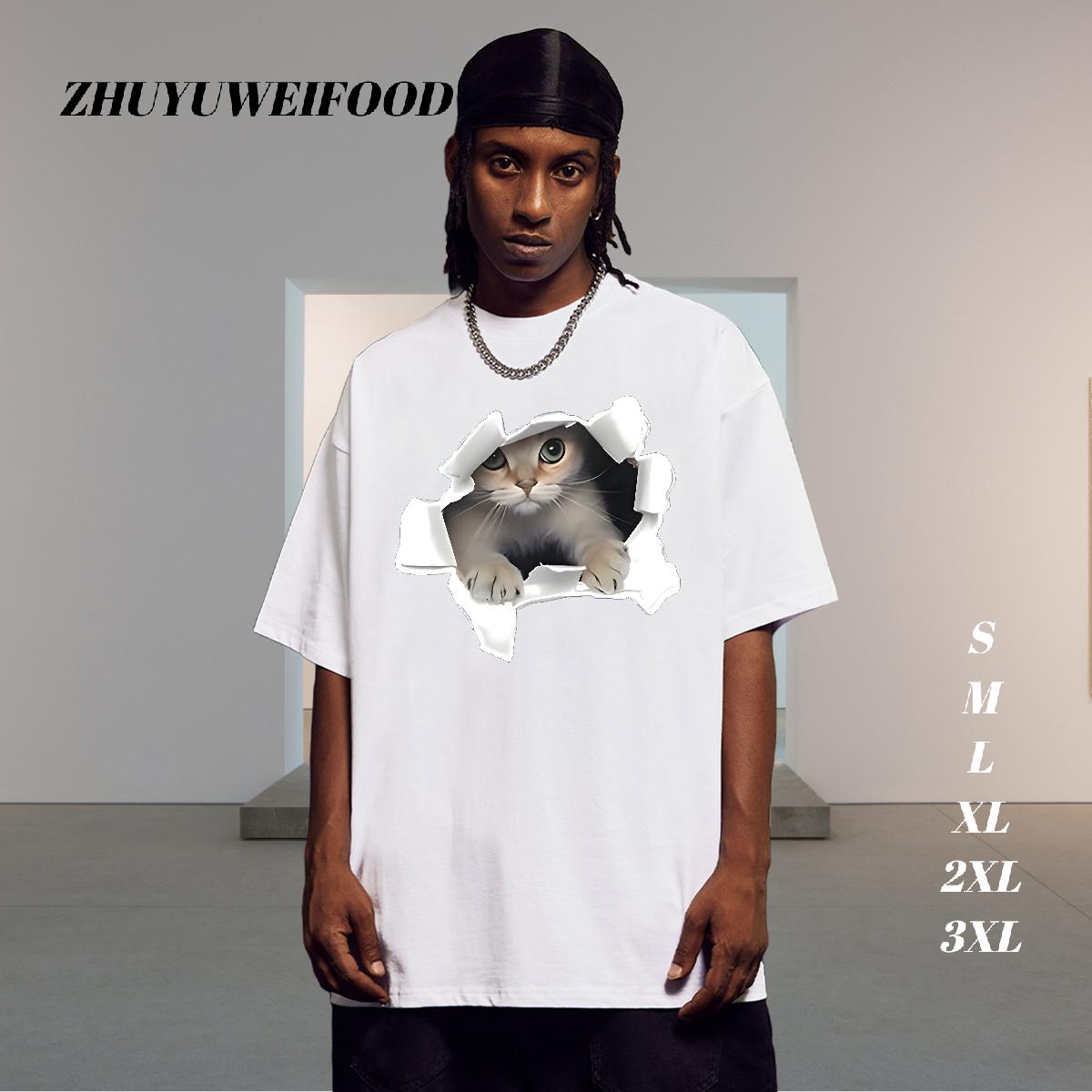 2024 Man T Shirts Custom Printed Anime Printing Street Tshirts Crew Neck Cotton Breathable Comfortable