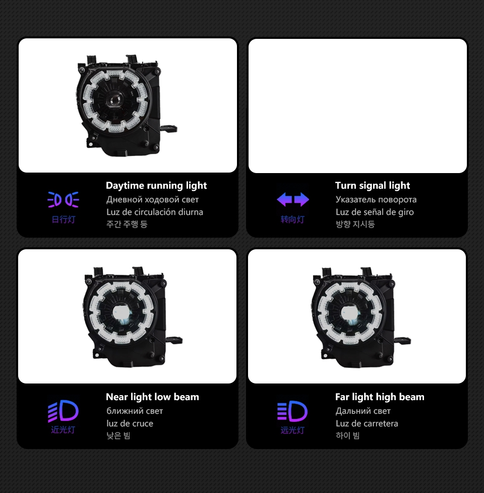 For Toyota Land Cruiser LC76 2024 LC79 High Configure LED Head Lamp DRL Dynamic Signal Front light Assembly