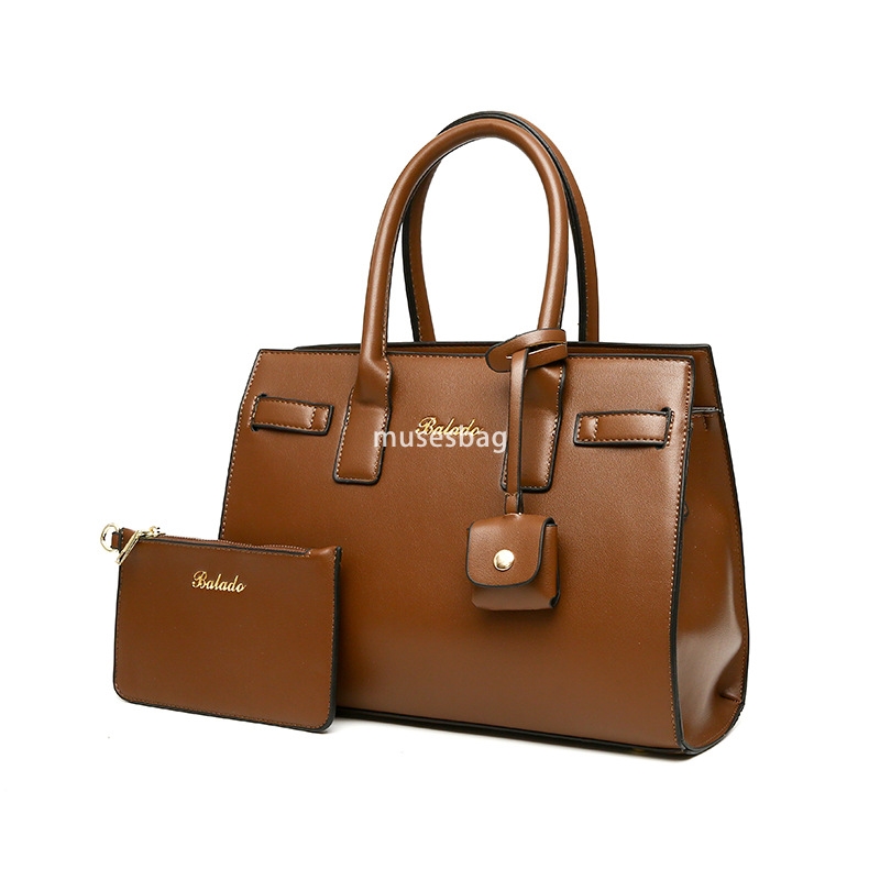 High quality women's PU temperament shoulder bag, trendy and fashionable tote bag classic and versatile two-piece set practical mother and child 