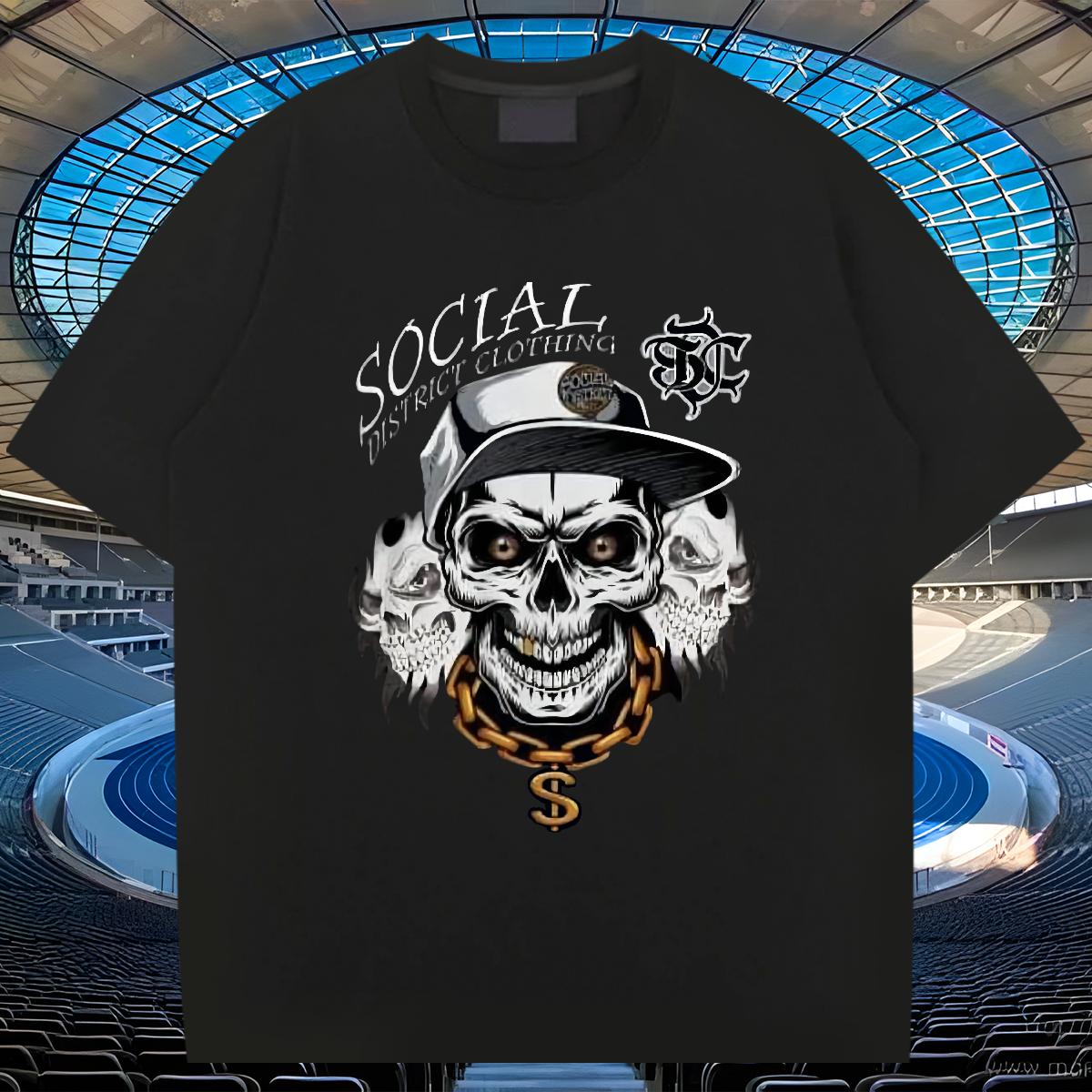 2024 New Man T Shirts DIY Printed Street wear Hip Hop Mens Tshirts Breathable Short Sleeve Brand