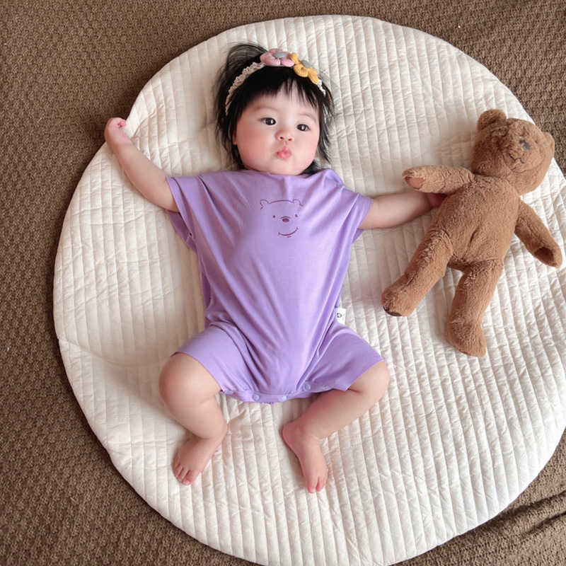 Baby Jumpsuits Baby short sleeved jumpsuit a touch for newborns summer thin baby clothes cartoon jumpsuit crawling suit