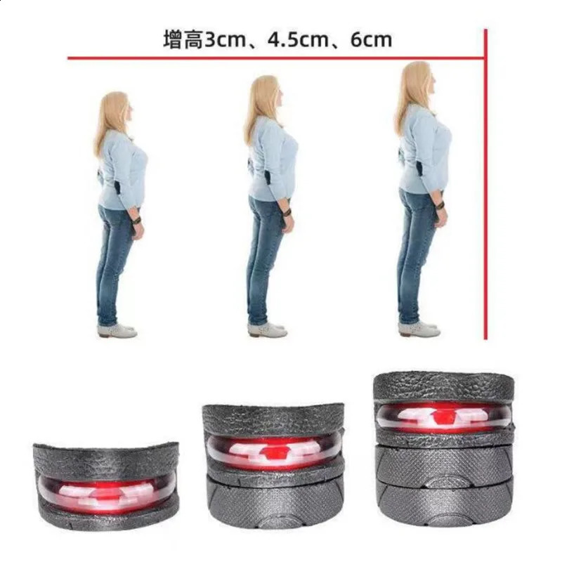 Height Increase Insoles for Men Women Elevator Shoes Cushion Unisex Sneakers Heel Lifting Insert Heighten Half Insoles 3-7.5cm 250305