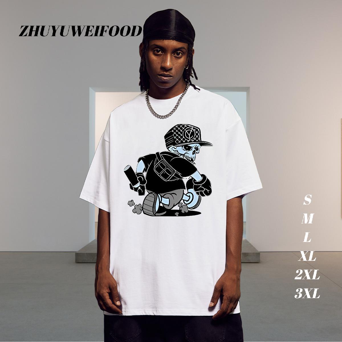 High Quality Men Tshirts Cotton Breathable Soft Hip Hop Street Man T Shirts Asian Size Classic Tees