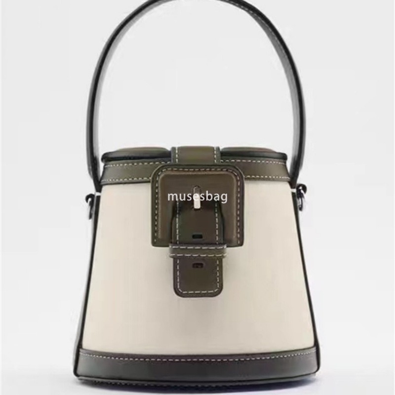 Advanced Fashion New Trendy Bucket Bag Leisure Hundred Towers Single Shoulder Contrast Color Handbag Crossbody Bag Contrast