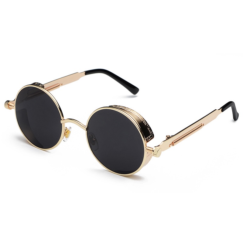 Round Steampunk Sunglasses Men Metal Women Fashion Round Glasses Brand Designer Vintage Sun Glasses High Quality Oculos de sol UV400 S64 IVISTA