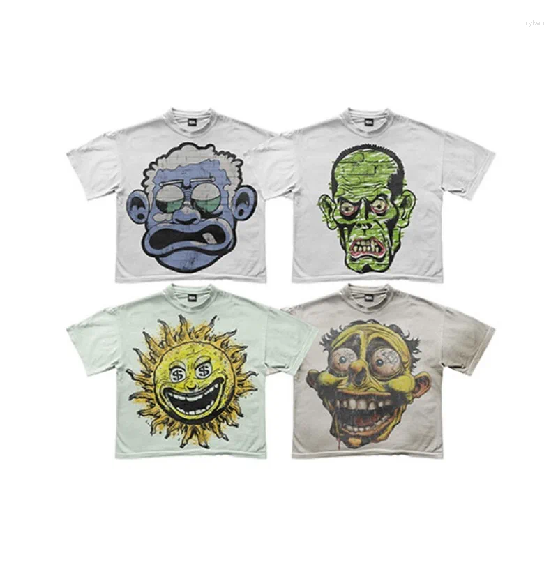 Mens T Shirts Style Streetwear Anime Patterns Shirt Haruku Gothic Clothes Men Women Spring Summer Leisure Loose Short Sleeve Top