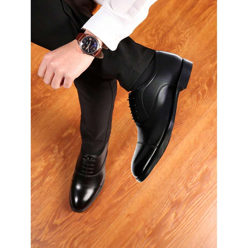 Formal Men S Leather Wedding Shoes Pointed British Style Triple Buckle Business For Ddmysaturn
