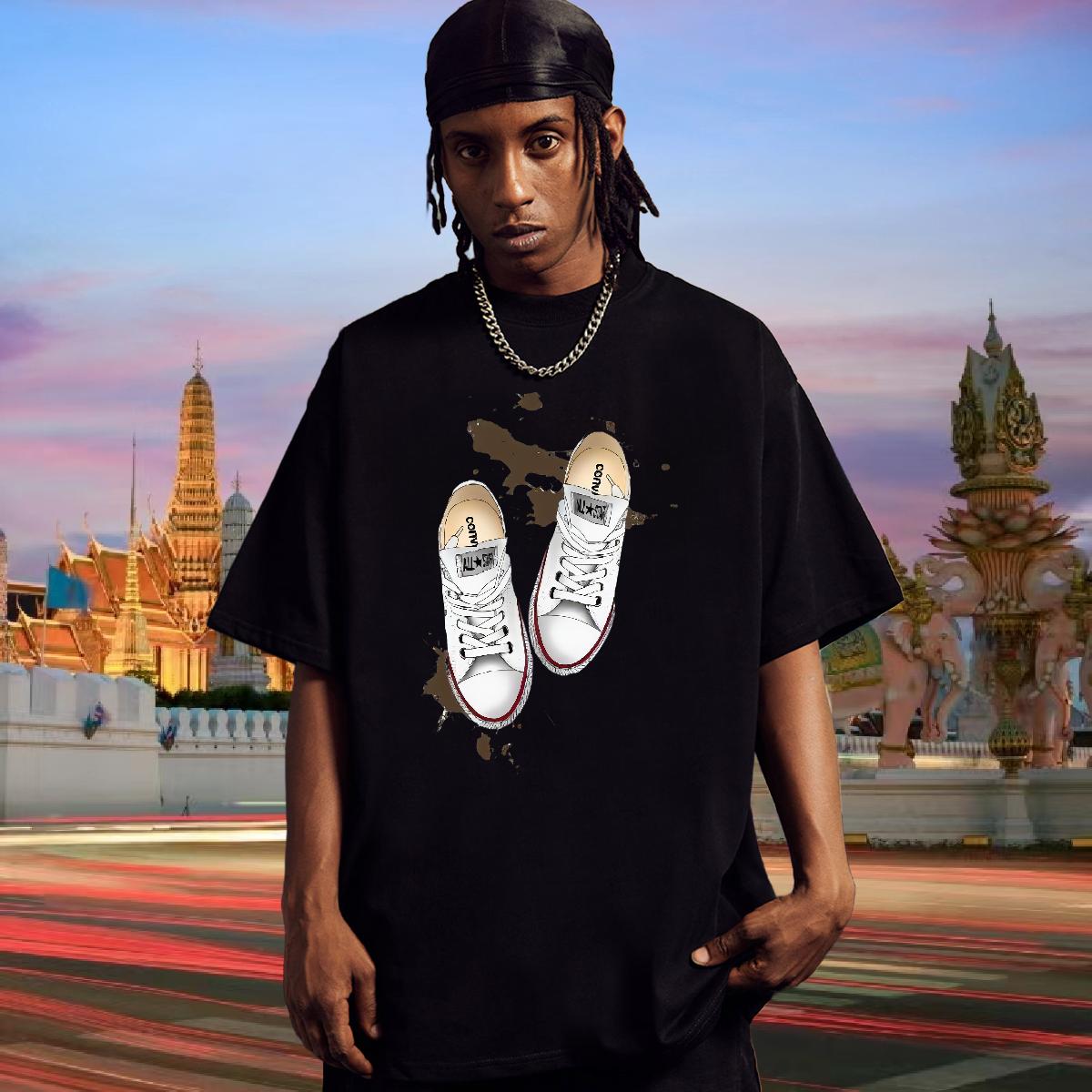 Classic Casual T-Shirts for Men DIY Printed Men Tshirts Summer Casual Cotton O Neck Short Sleeves Popular Tee Shirt