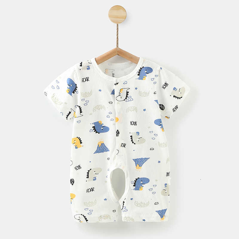 Baby Jumpsuits Baby open cut jumpsuit summer thin baby pure cotton short sleeved jumpsuit climbing clothes pajamas newborn clothes summer clothes
