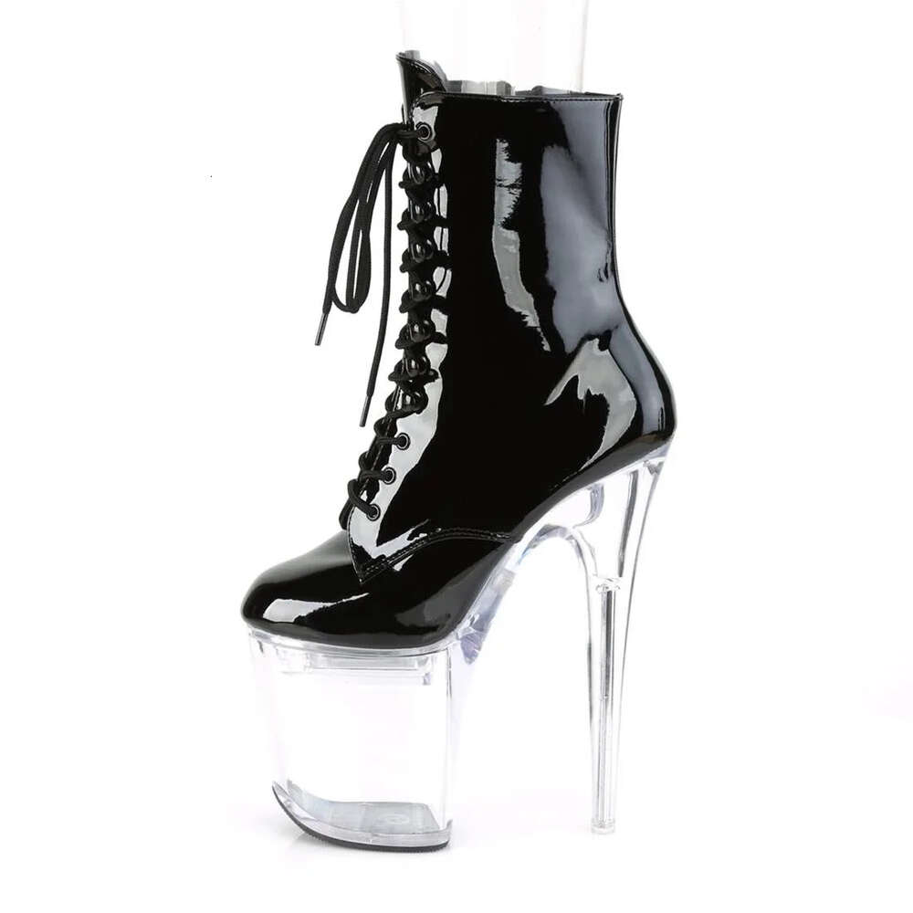 Fashion Sexy Knight Female 8 Inch High Heel Platform Ankle For Women Autumn Winter Shoes 20Cm Black Pole Dancing Boots New