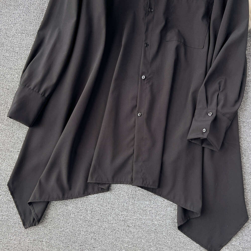 European style large edition design feels irregular and loose slimming out the middle and long size womens long sleeved shirt womens new top