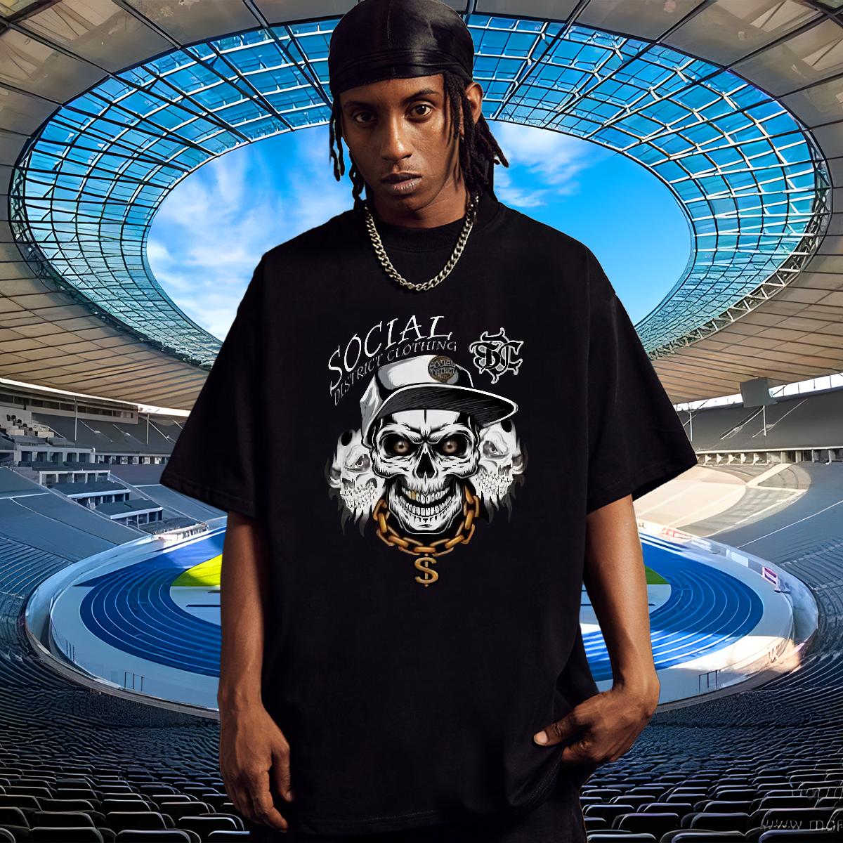 2024 New Man T Shirts DIY Printed Street wear Hip Hop Mens Tshirts Breathable Short Sleeve Brand