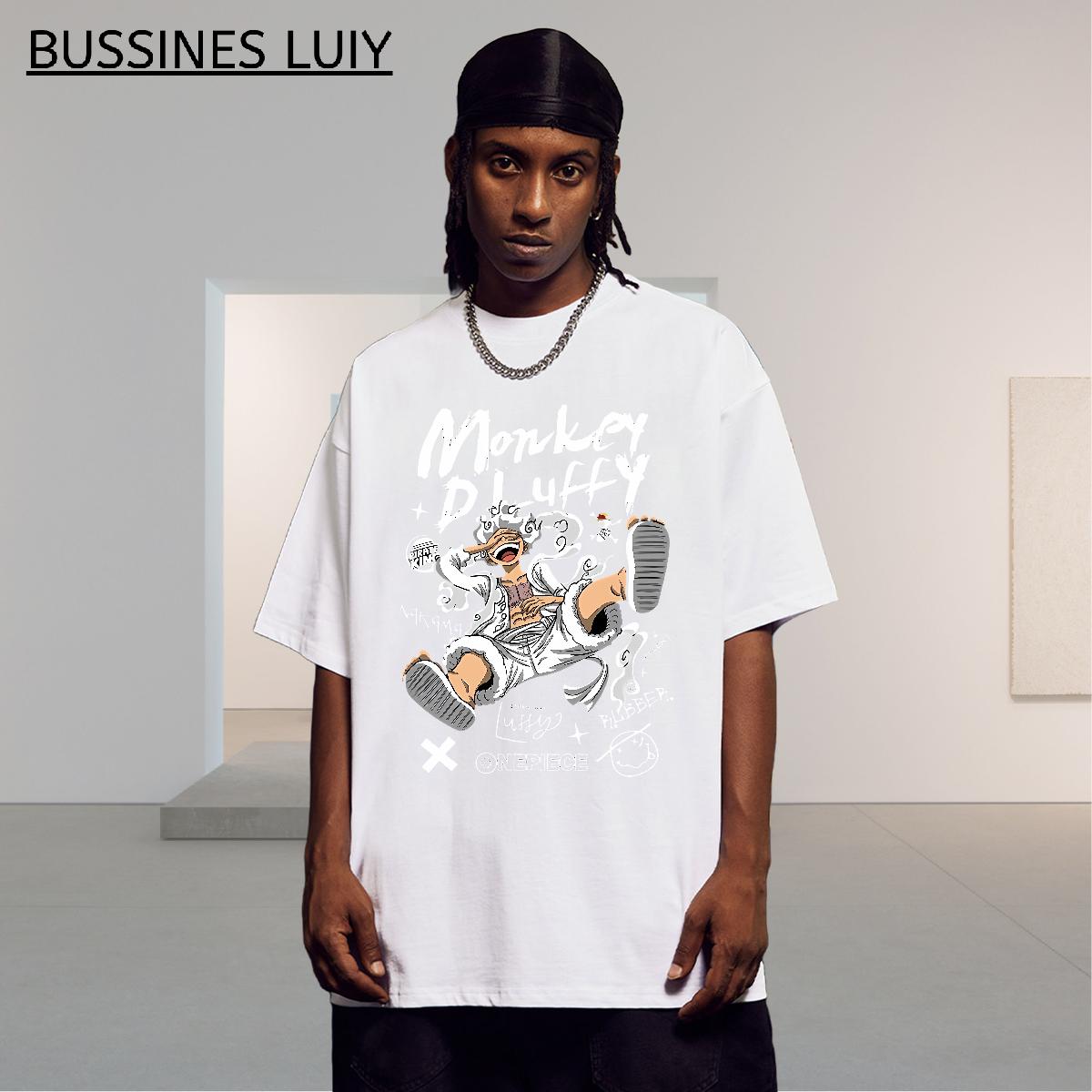 Classic Men T Shirts Cartoon Print High Street Hip Hop Men Clothes T-Shirt Short Sleeve Cotton O-Neck Designer