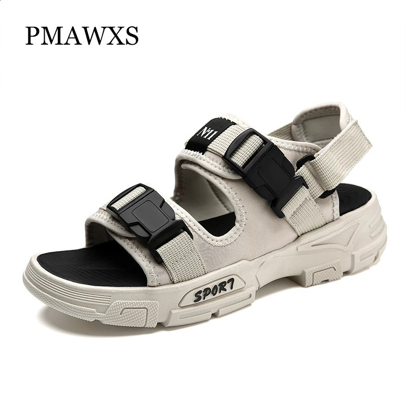PMAWXS Removable Men Sandals Platform Thick Bottom Non-slip Slippers Outdoor Trend Ins Summer Mens Shoes Fast 240606