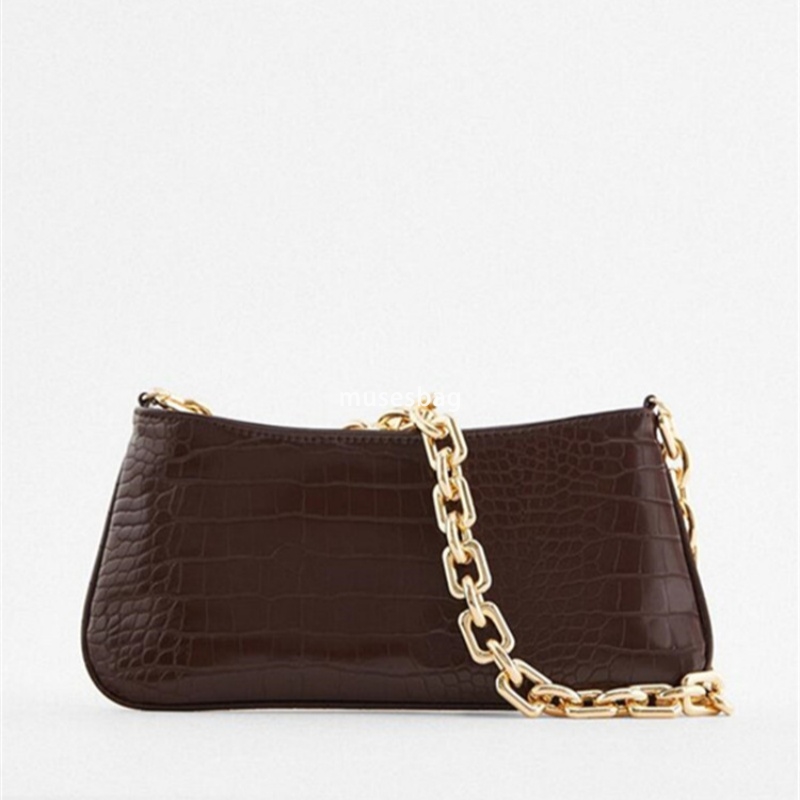 New High Quality Crocodile Pattern Underarm Bag with Advanced Touching Material Pattern Printed Chain Handheld Bag with One Shoulder Stick Bag
