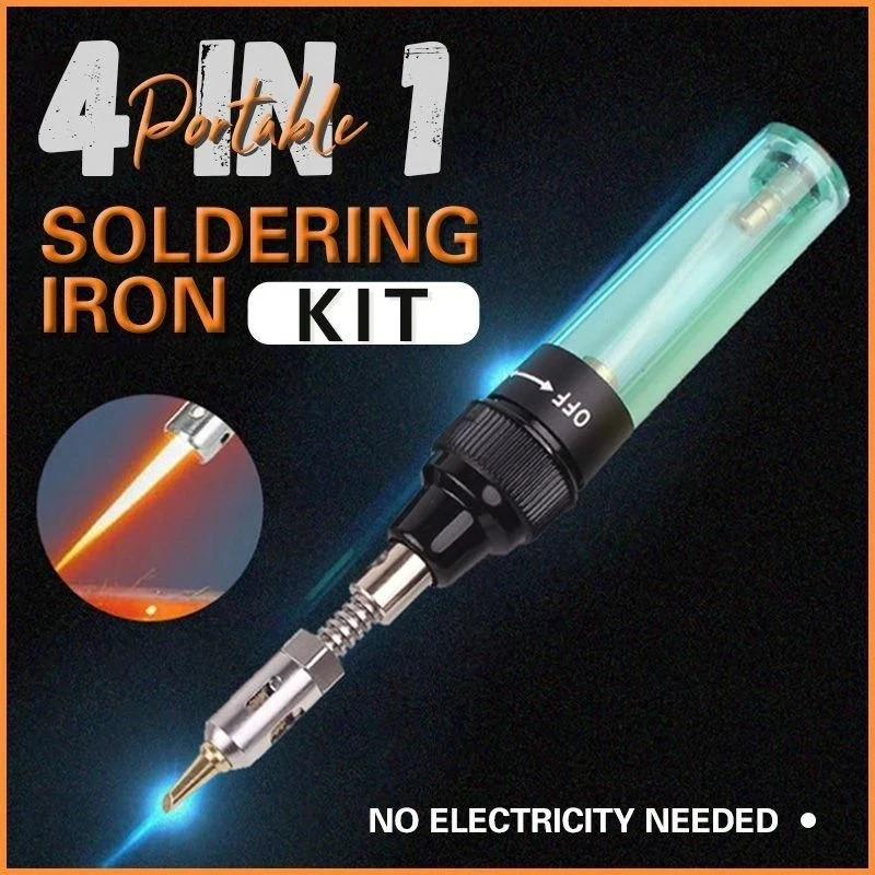 1300 Celsius Butane 4 In 1 Portable Soldering Iron Kit Welding Pen Blow Torch Gas Soldering Iron Cordless Butane Tip Tool 240522