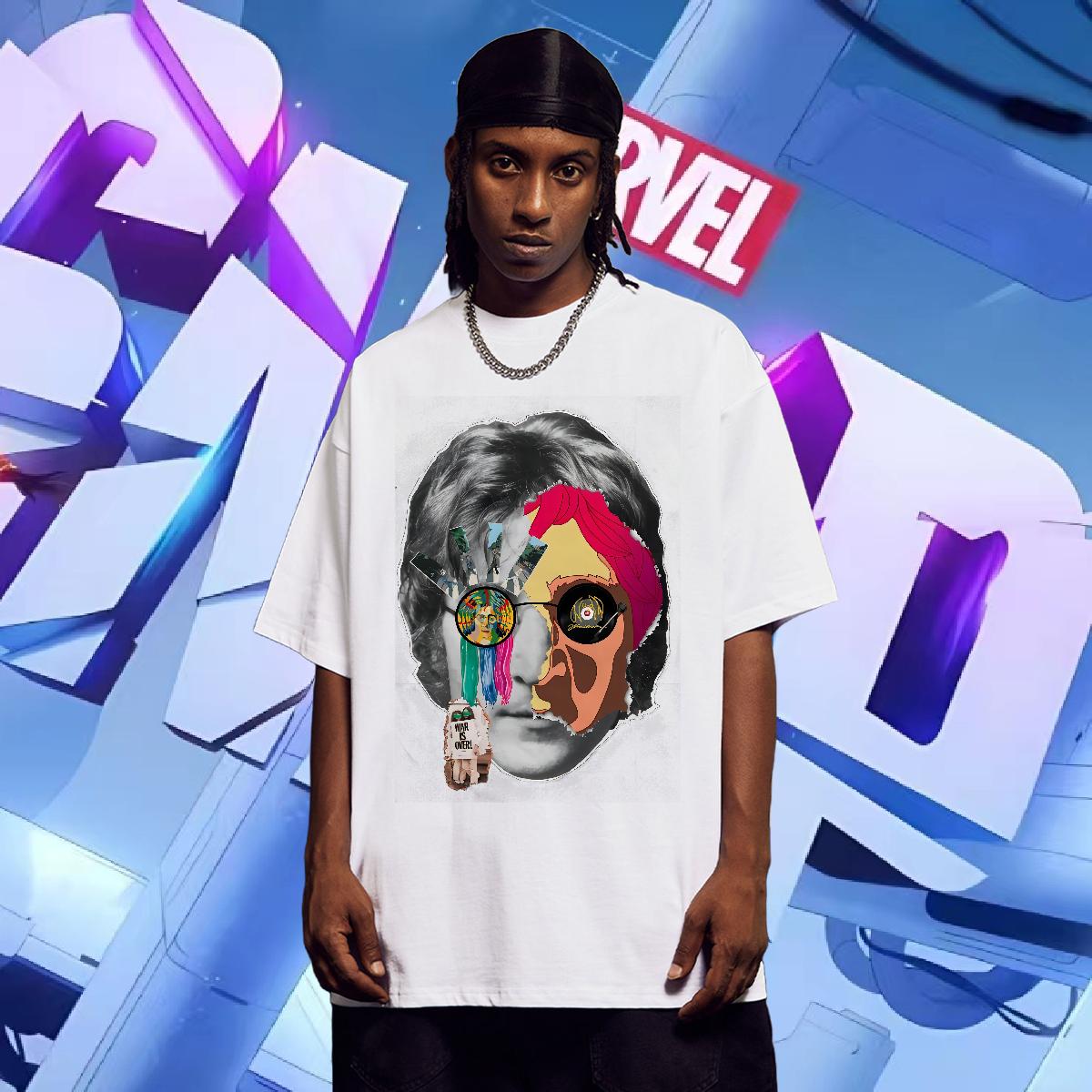 Fashion Design T Shirts Men DIY Printed Men Tops Tees Hip Hop Street Crew Neck Cotton Brand Tees Shirts