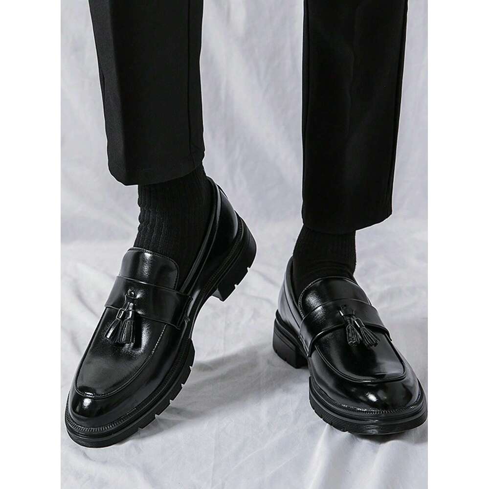 Shoes Business Black For Men Tassel Decor Dress Loafers Ddmysaturn