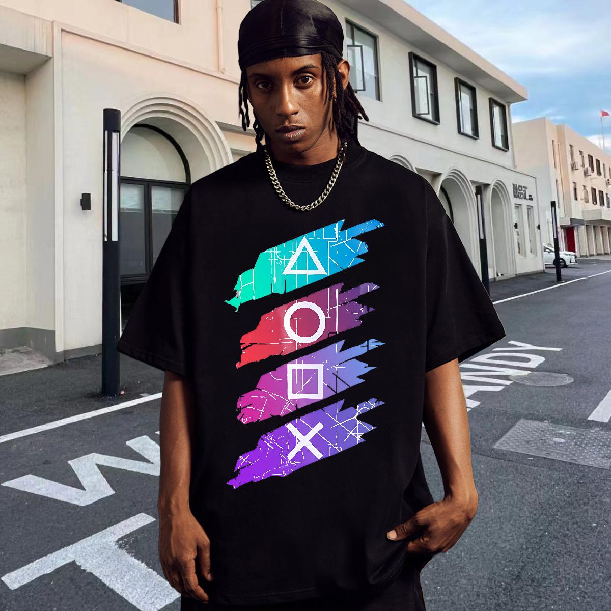 2024 T shirt Skull High Street Hip Hop Tshirts Cotton Breathable Short Sleeve High Quality