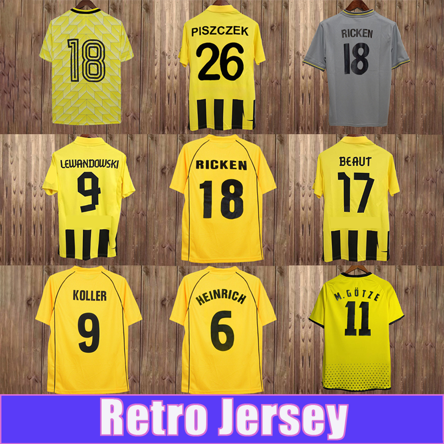 1994 2012 LEWANDOWSKI Mens RETRO Soccer Jerseys PISZCZEK REUS HUMMELS KAGAWA LUCAS METZELDER AMOROSO EWERTHON Home Away 3rd Vintage Football Shirts