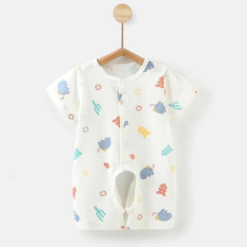 Baby Jumpsuits Baby one-piece clothes baby summer clothes open file thin pure cotton short sleeved clothes full moon newborn cute clothes 0-1 years ol