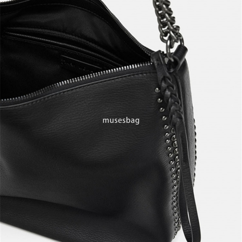 Niche design hot selling new fashionable soft tote bag handbag high-quality rivet single shoulder bag bucket bag large capacity shopping bag