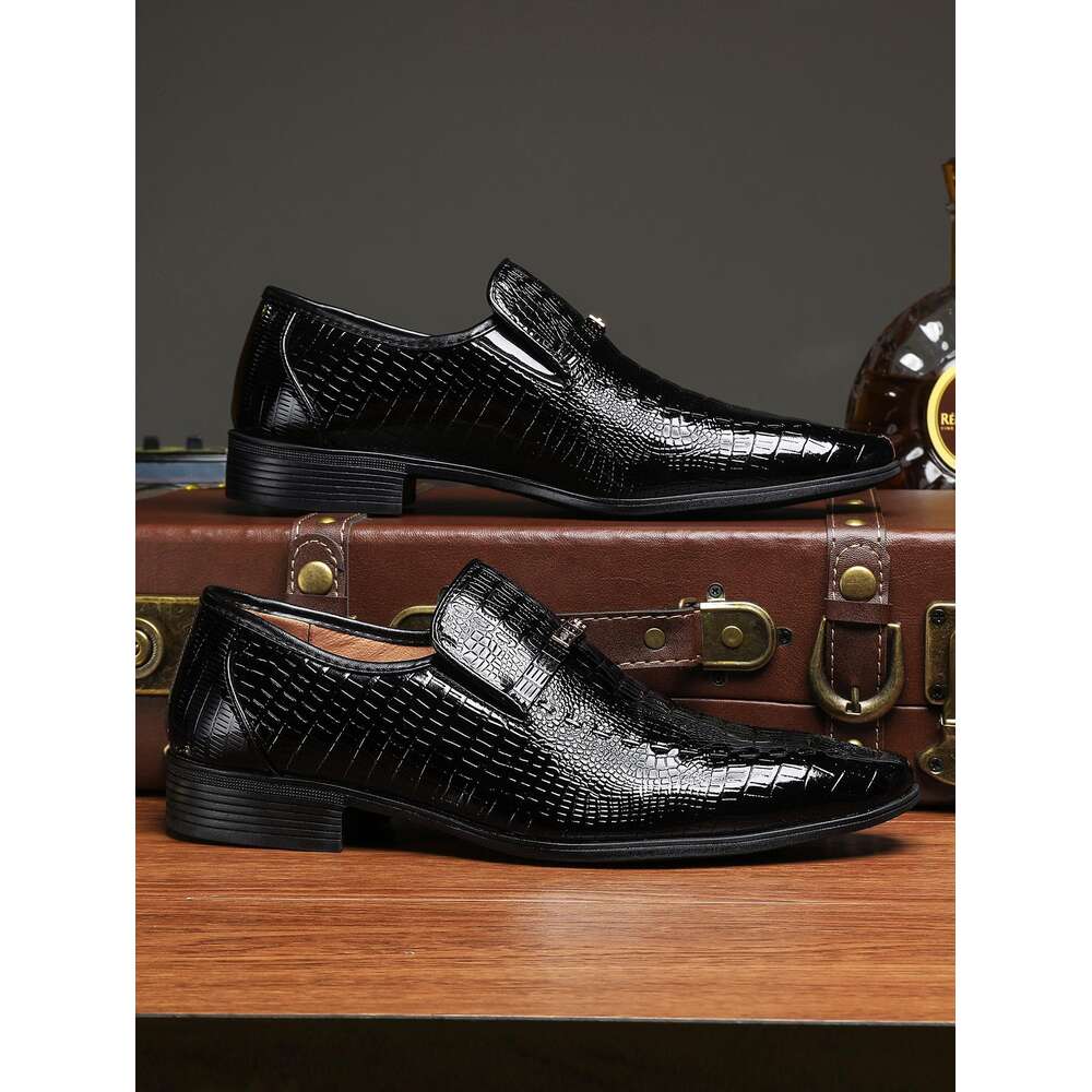 Crocodile Emed Men Shoes Business Black Dress Loafers For Work Ddmysaturn