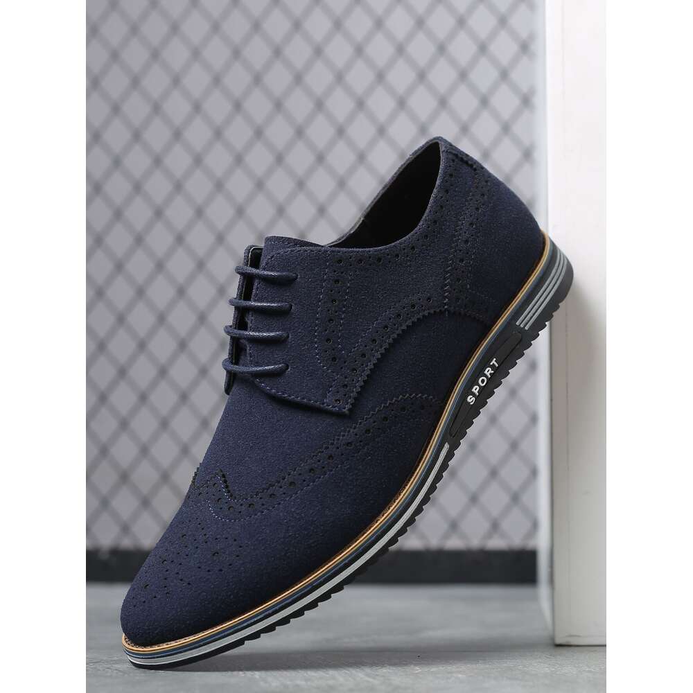Wingtip Lace Men Up Front Dress Shoes Round Toe Sporty For Daily Ddmysaturn