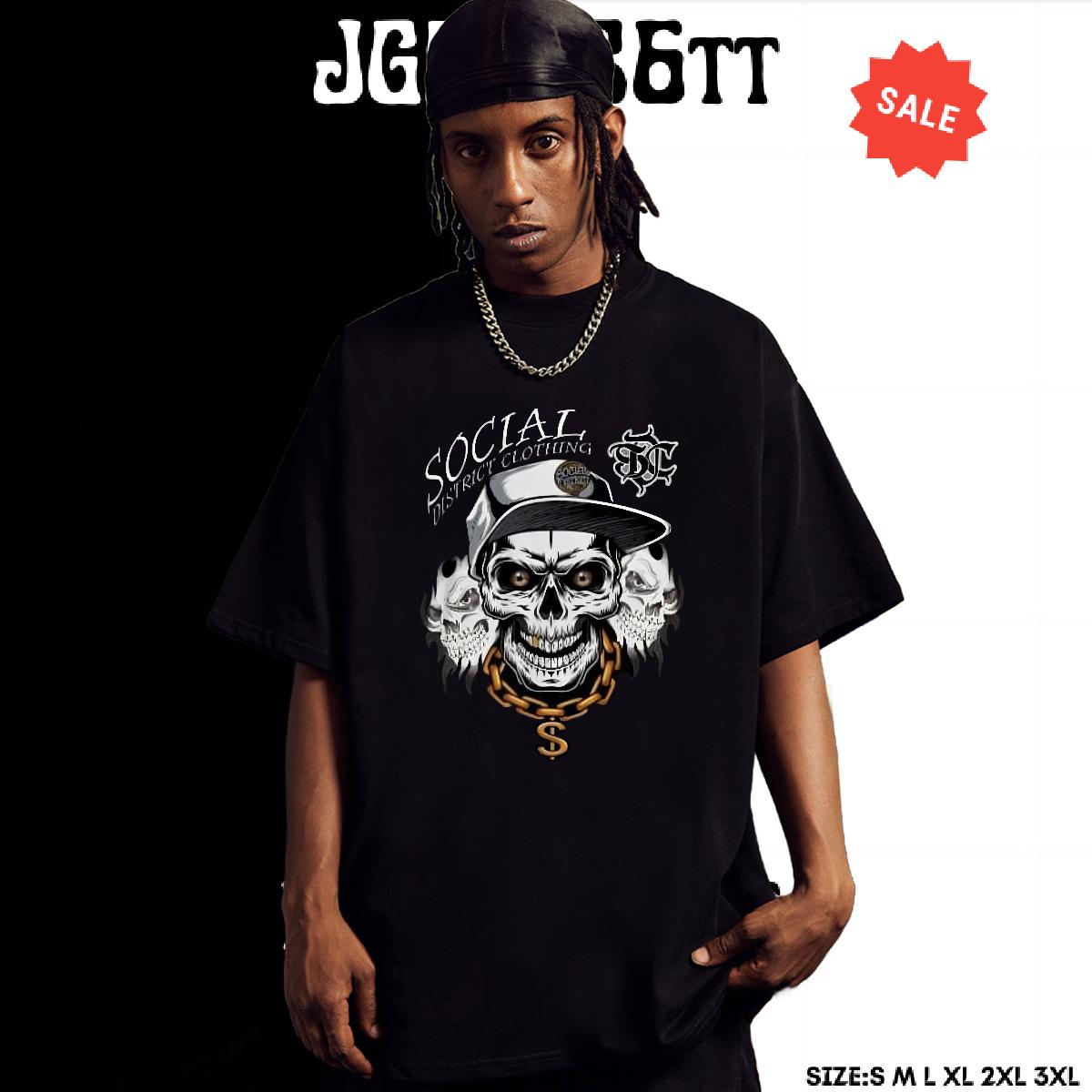2024 Men T Shirts Cartoon Print Hip Hop Street Men Clothes T-Shirt Cotton O Neck Short Sleeves Soft