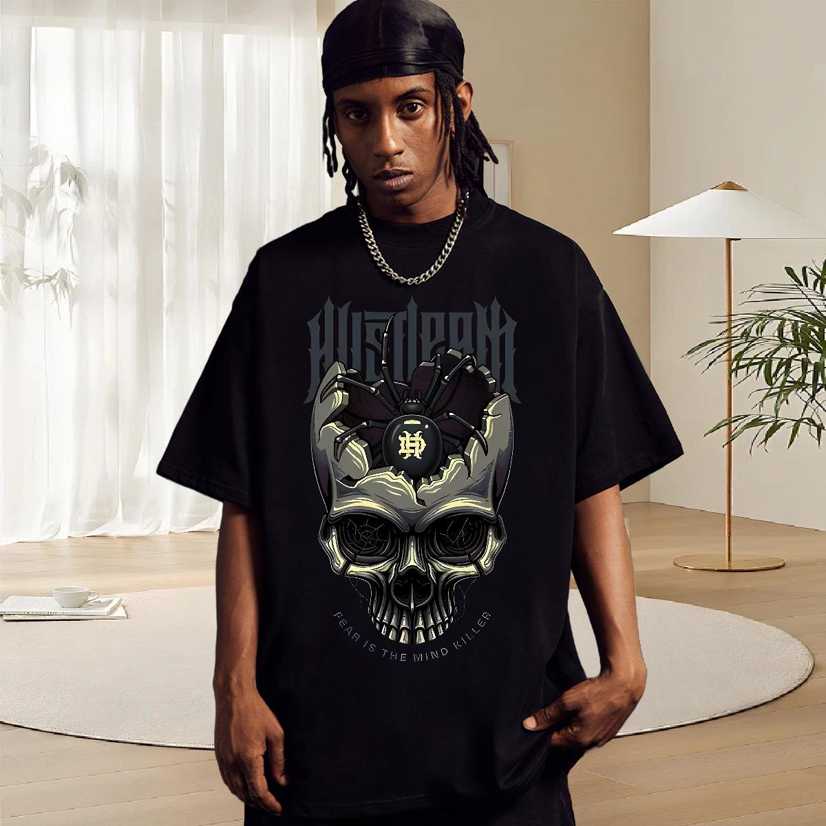 Loose Men Tops Tees Breathable Crew Neck Casual Beach T-Shirts Cartoon Printing S-3XL Fashion Design Top Tees